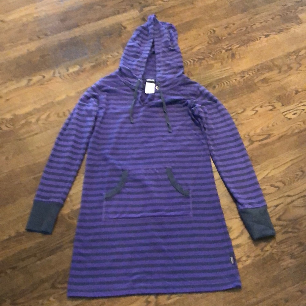 Patagonia purple and black striped dress size M